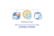 Chatting 24 hours concept icon