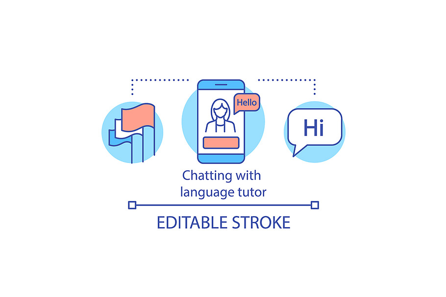 Chatting with language tutor icon in Icons - product preview 8