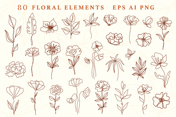 Modern Floral Abstract Collection in Graphics - product preview 9