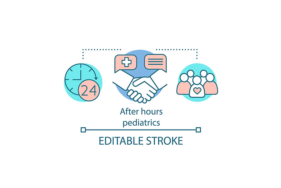 After hours pediatrics concept icon