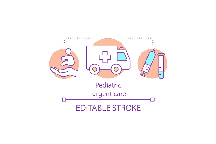 Pediatric urgent care concept icon