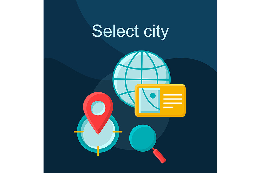 Select city flat concept vector icon