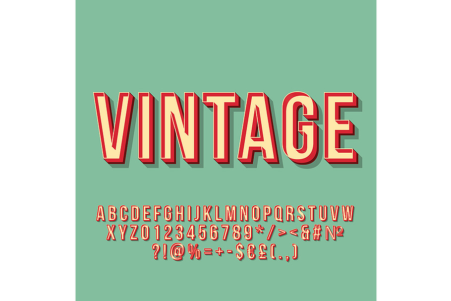 Vintage 3d vector lettering in Add-Ons - product preview 8