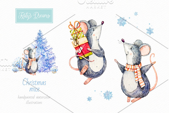 Christmas mouse in Illustrations - product preview 1