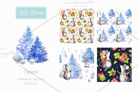 Christmas mouse in Illustrations - product preview 3