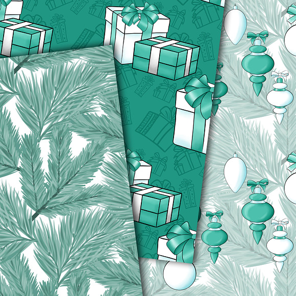 Christmas in mint pattern in Patterns - product preview 2