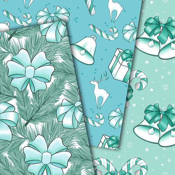 Christmas in mint pattern in Patterns - product preview 3