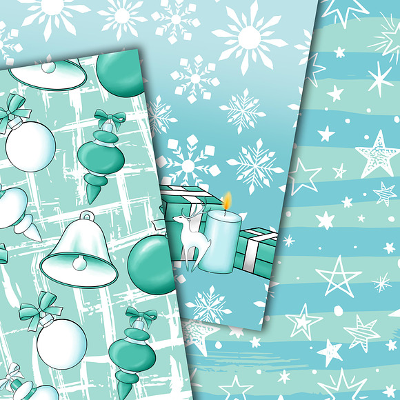 Christmas in mint pattern in Patterns - product preview 4
