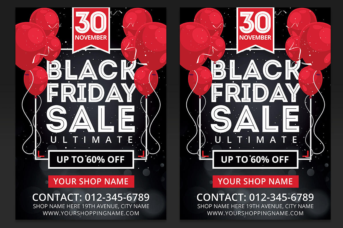 Black Friday Sales Flyer Template in Invitation Templates - product preview 8