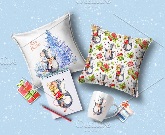 Christmas mouse in Illustrations - product preview 5