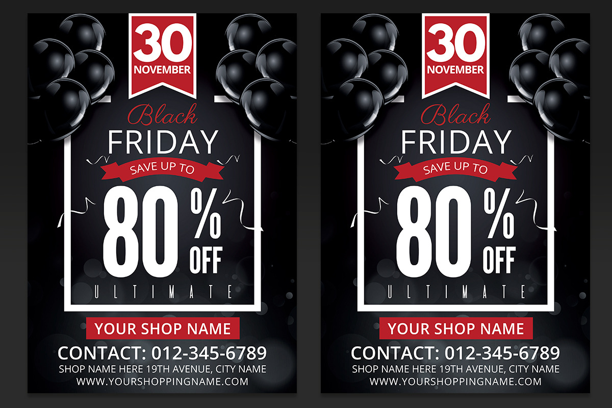 Black Friday Sales Flyer PSD in Invitation Templates - product preview 8
