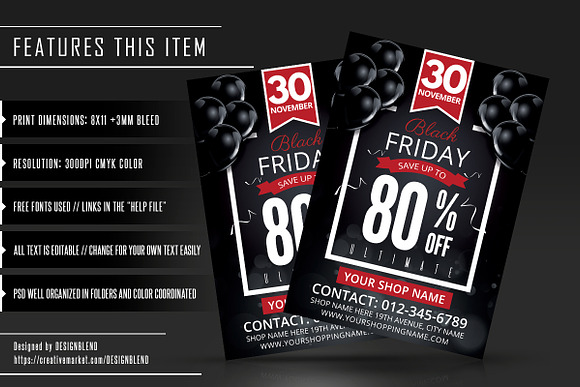 Black Friday Sales Flyer PSD in Invitation Templates - product preview 1