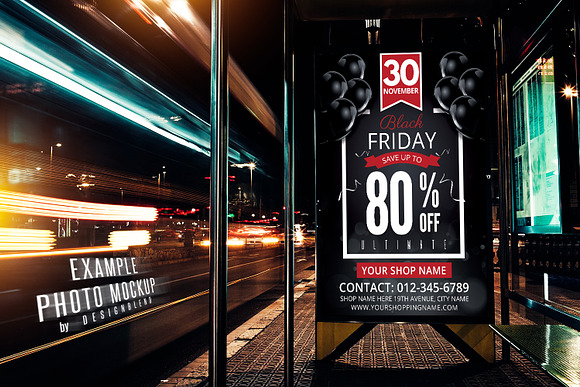Black Friday Sales Flyer PSD in Invitation Templates - product preview 2