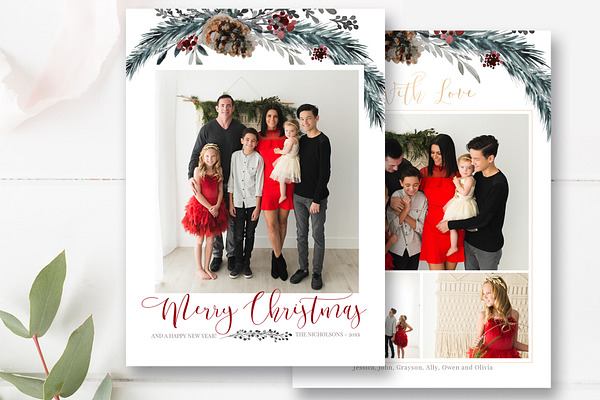 Merry Christmas Photo Card PSD