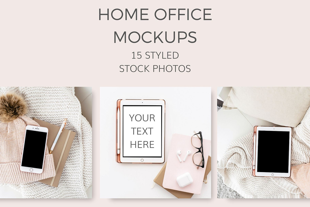 Chic Home Office (15 Styled Images) in Mobile & Web Mockups - product preview 8