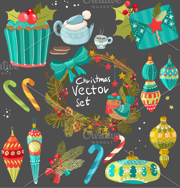 Christmas Vector Clipart in Illustrations - product preview 1