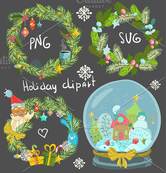 Christmas Vector Clipart in Illustrations - product preview 5
