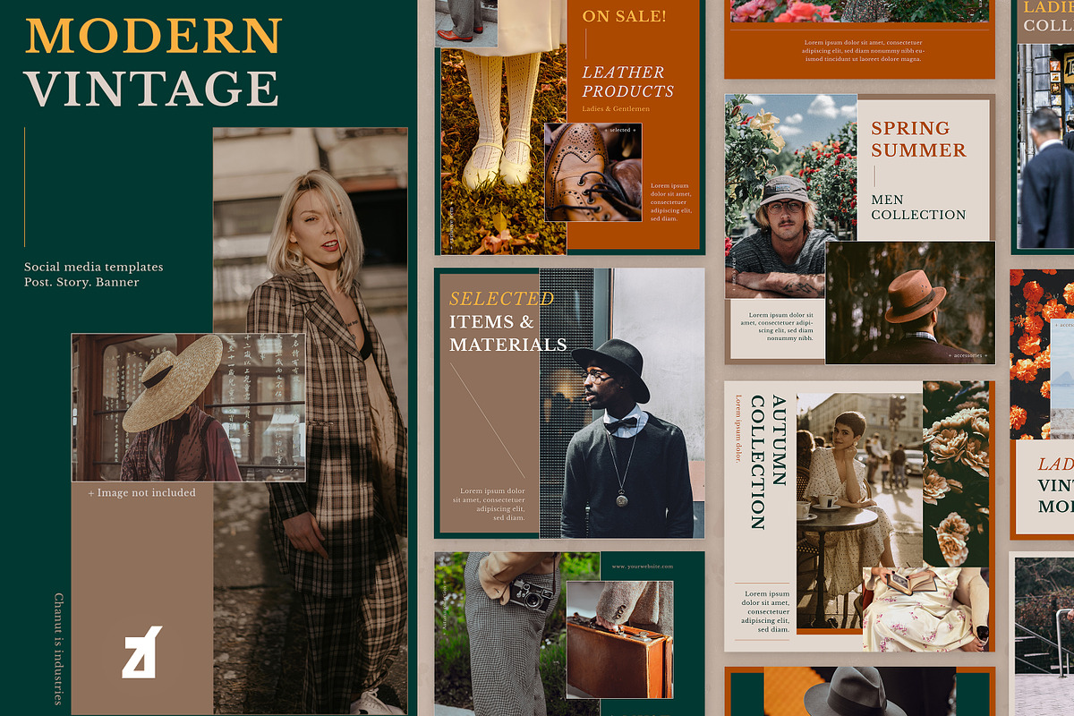Modern vintage social media graphic in Instagram Templates - product preview 8