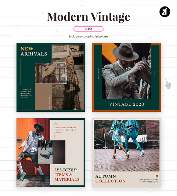 Modern vintage social media graphic in Instagram Templates - product preview 1