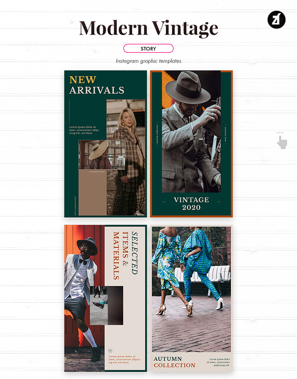 Modern vintage social media graphic in Instagram Templates - product preview 4