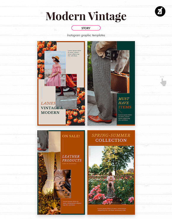 Modern vintage social media graphic in Instagram Templates - product preview 5