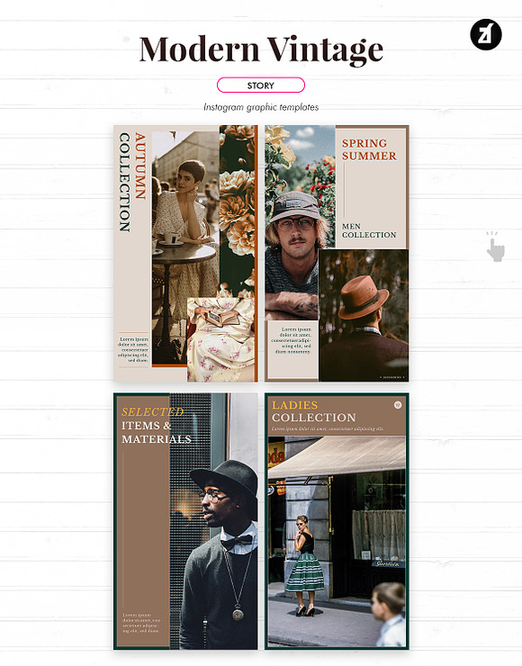 Modern vintage social media graphic in Instagram Templates - product preview 6