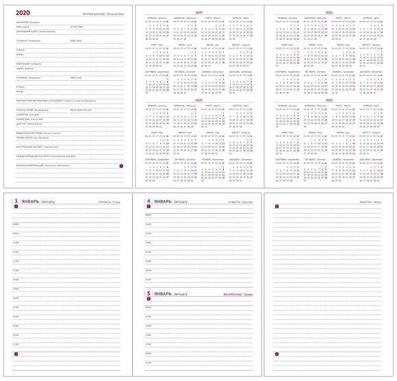 2020 Datebook, Diary daily planner in Stationery Templates - product preview 1