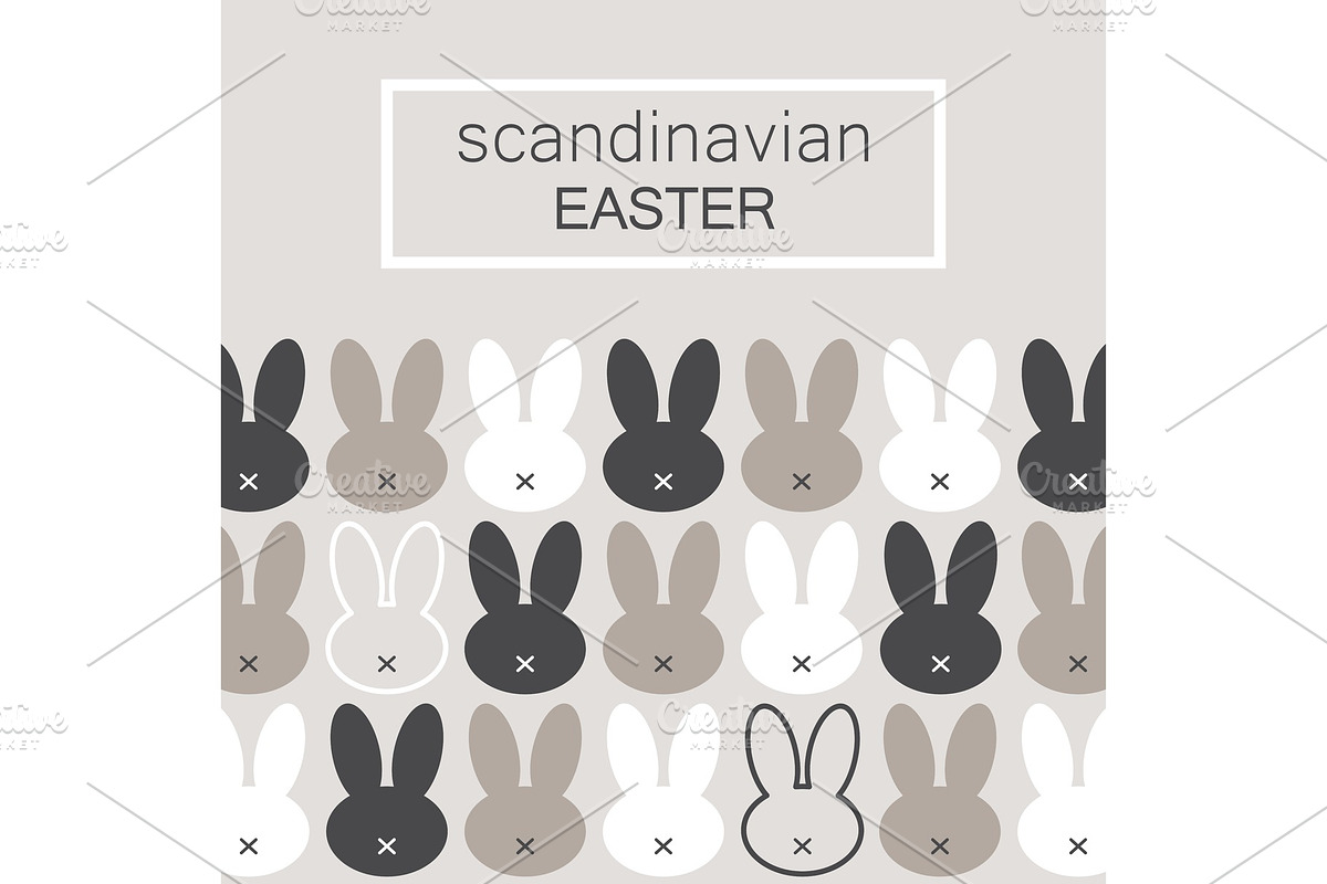 Cute Scandinavian Easter Bunny card in Illustrations - product preview 8