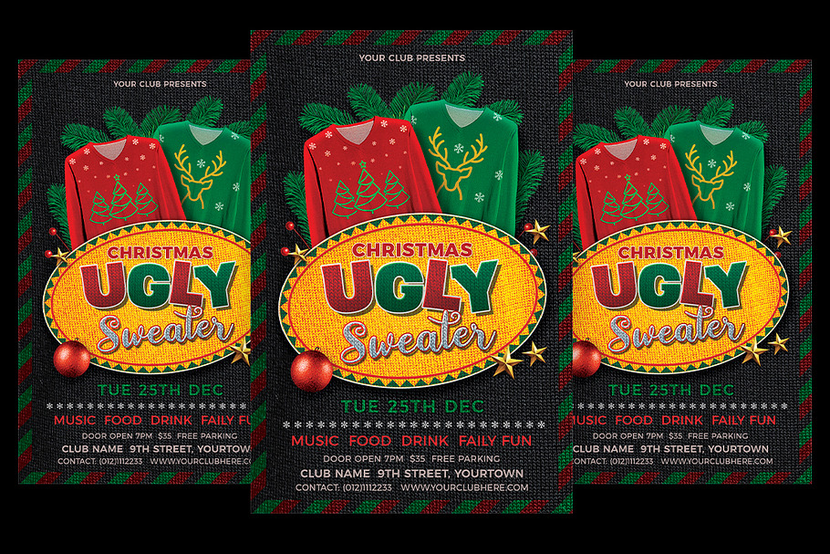 Christmas Ugly Sweater in Invitation Templates - product preview 8