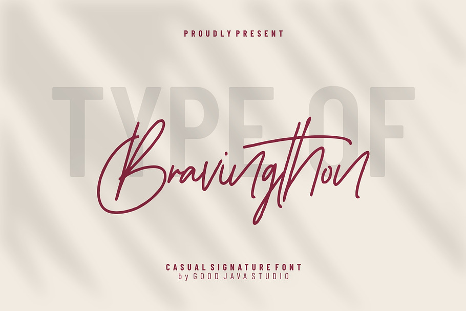 Bravingthon - Casual Signature Font in Script Fonts - product preview 8