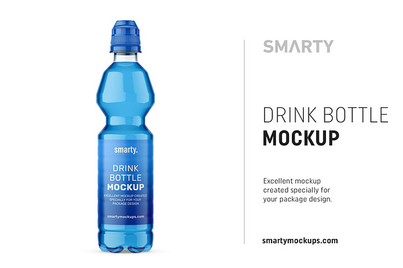 Plastic isotonic bottle mockup in Product Mockups - product preview 4
