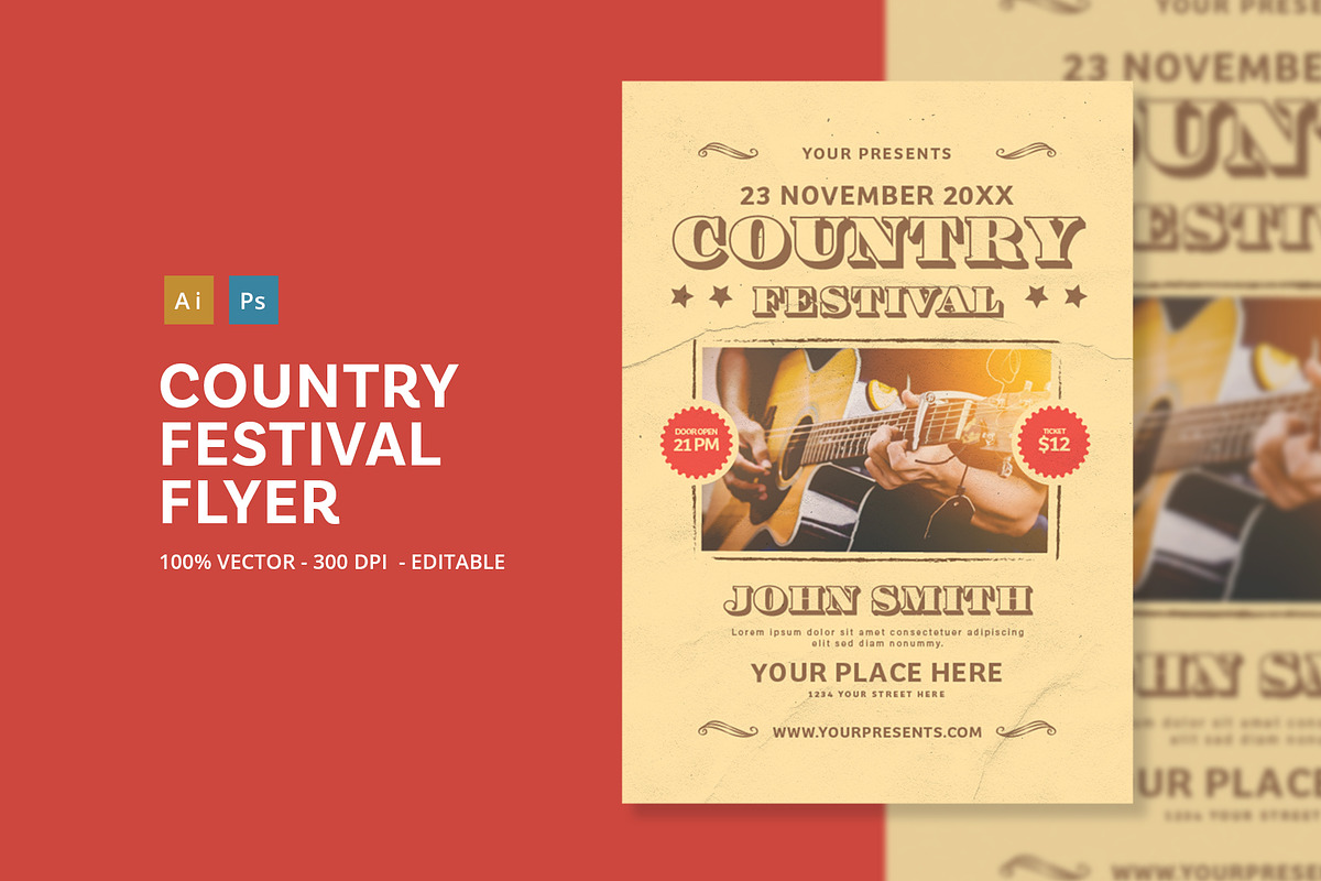 Country Festival Flyer in Flyer Templates - product preview 8