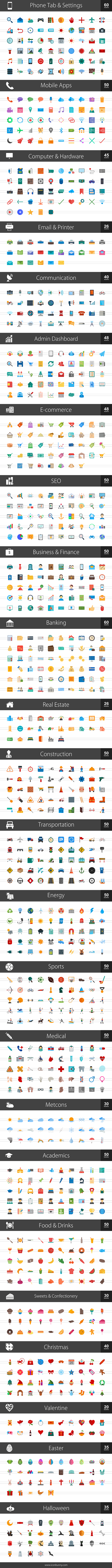 2070 Flat Multicolor Icons (V1) in Animal Emoticons - product preview 1