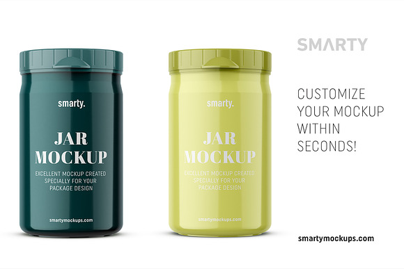 Plastic glossy jar mockup in Product Mockups - product preview 2