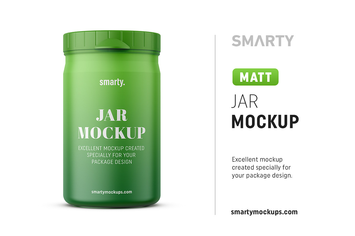 Plastic matt jar mockup in Product Mockups - product preview 8