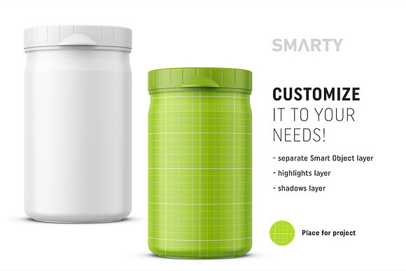 Plastic matt jar mockup in Product Mockups - product preview 1