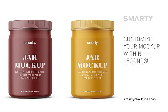 Plastic matt jar mockup in Product Mockups - product preview 2