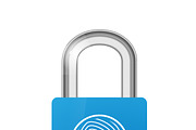 Closed lock icon with fingerprint