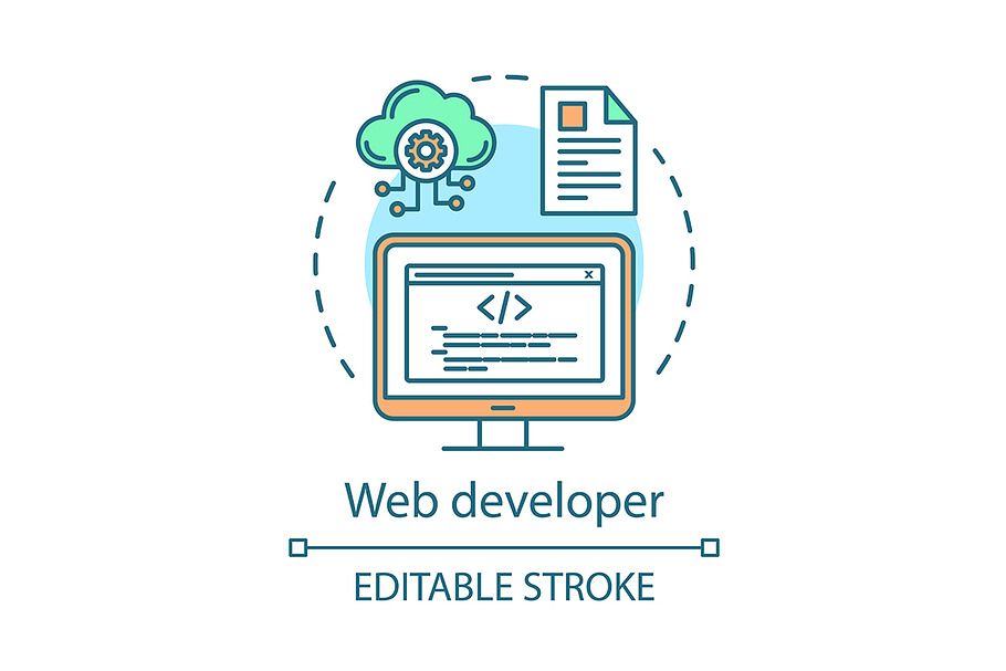 Web developer concept icon