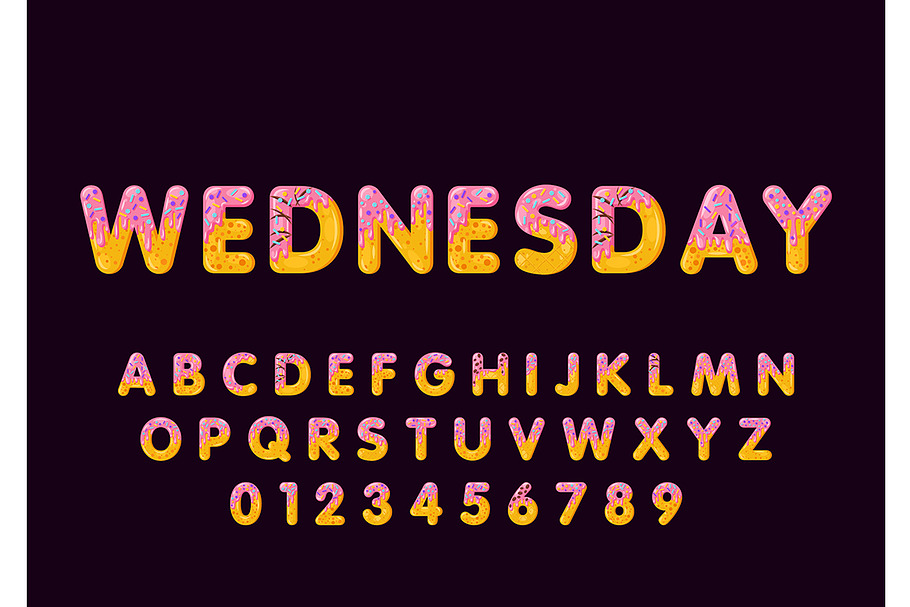 Donut cartoon wednesday biscuit font in Add-Ons - product preview 8
