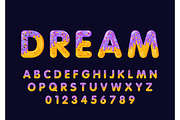 Donut cartoon dream biscuit font