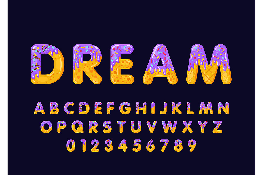 Donut cartoon dream biscuit font in Add-Ons - product preview 8