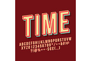 Time vintage 3d vector lettering