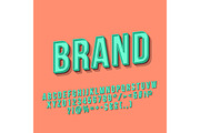 Brand vintage 3d vector lettering