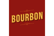 Bourbon vintage 3d vector lettering