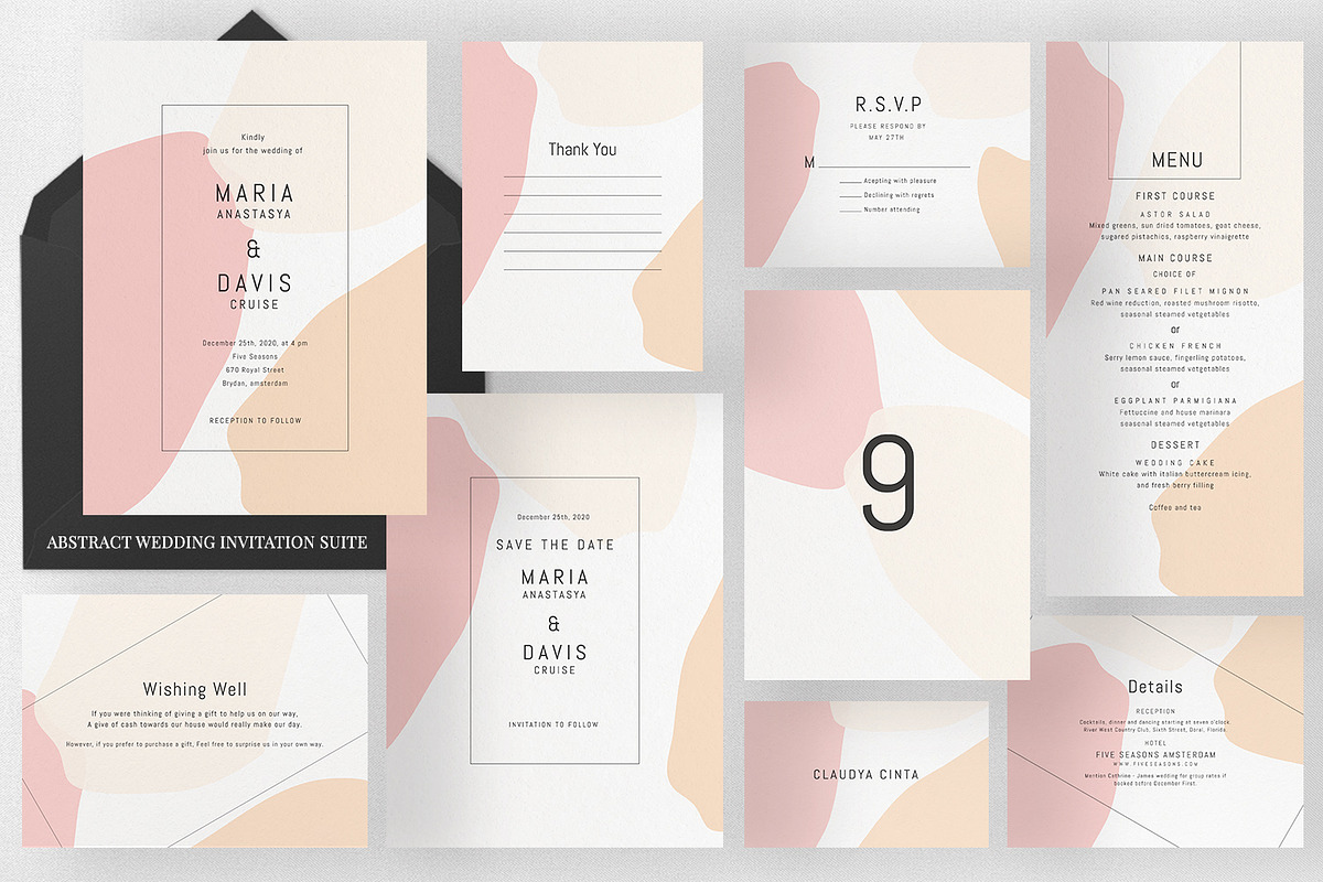 Abstract Wedding Invitation Suite in Wedding Templates - product preview 8