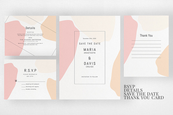 Abstract Wedding Invitation Suite in Wedding Templates - product preview 2