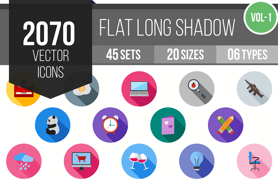 2070 Flat Shadowed Icons (V1)