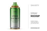 Metallic spray bottle mockup