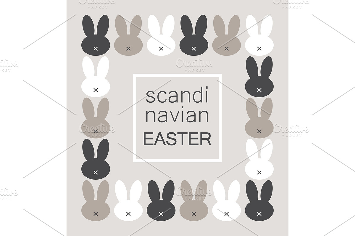 Cute Scandinavian Easter Bunny card in Illustrations - product preview 8